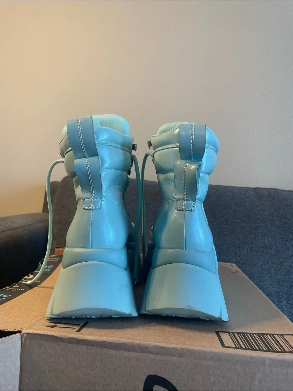Koi Footwear Chunky Platform Women's Boots - Light Blue